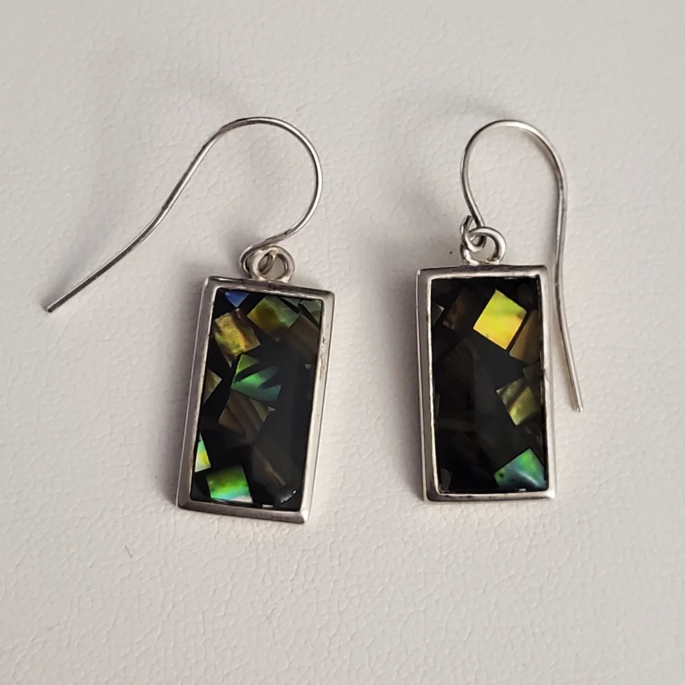 925 sterling silver abalone earrings